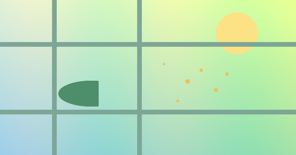 Illustration douce de pollens au printemps près d'une fenêtre aérée avec protection